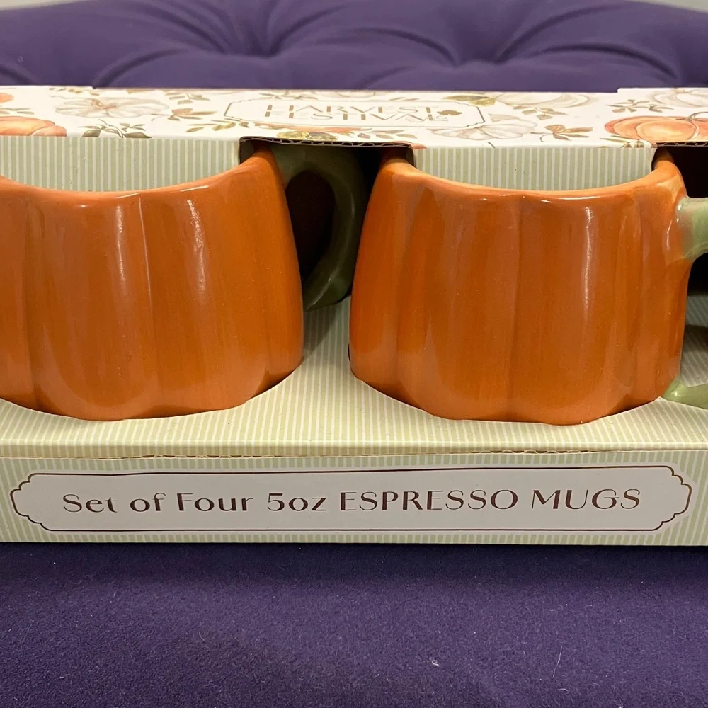 FLASH SALE! Orange Espresso Mugs Set of 4